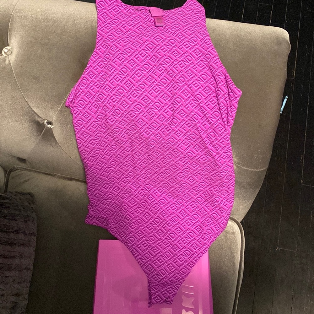 Brand new never been worn Fendi Skims purple body suit in a size large